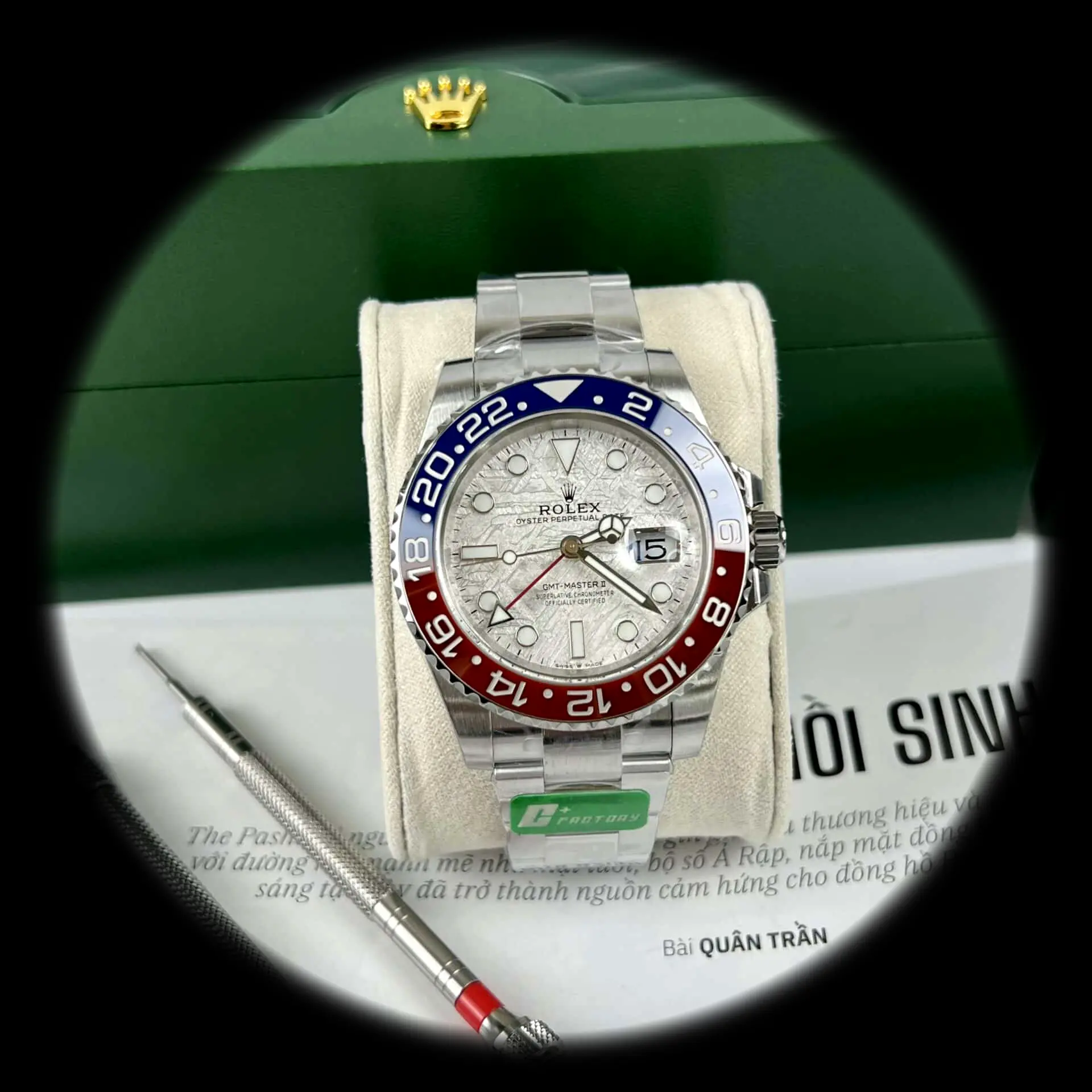 Rolex GMT-Master 126719BLRO eta clone 40mm — dial close-up