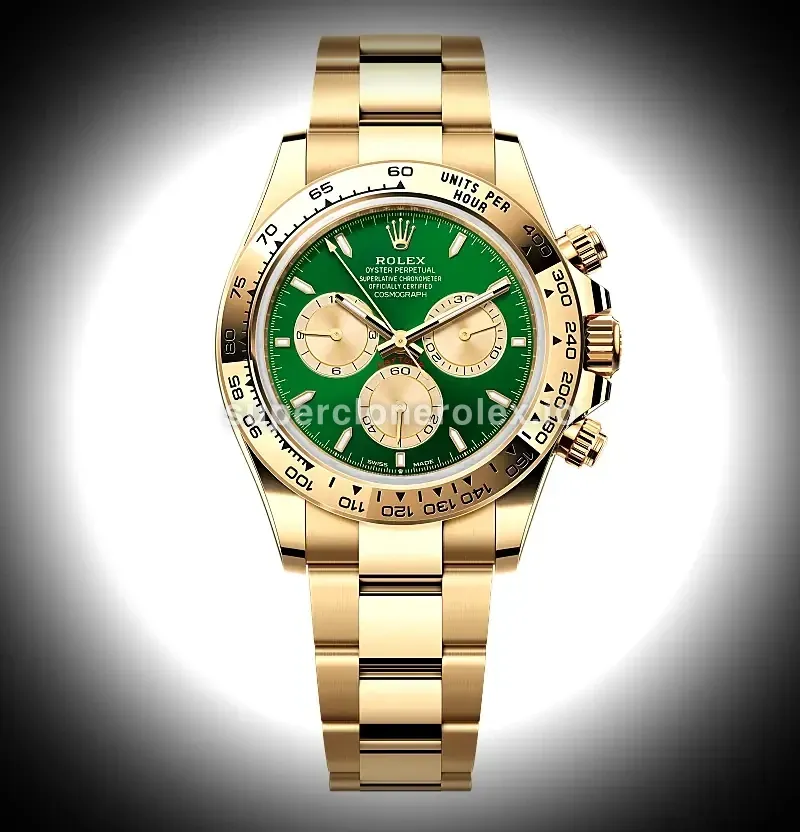 Daytona 126508 John Mayer swiss super clone bright green dial — front view