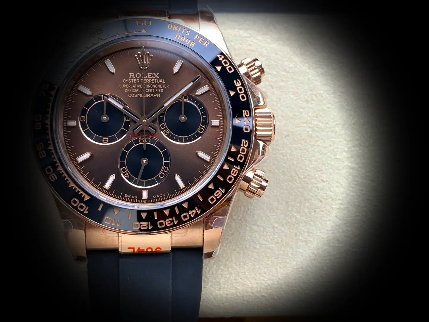 Daytona 126515LN super clone bright chocolate dial — caseback detail