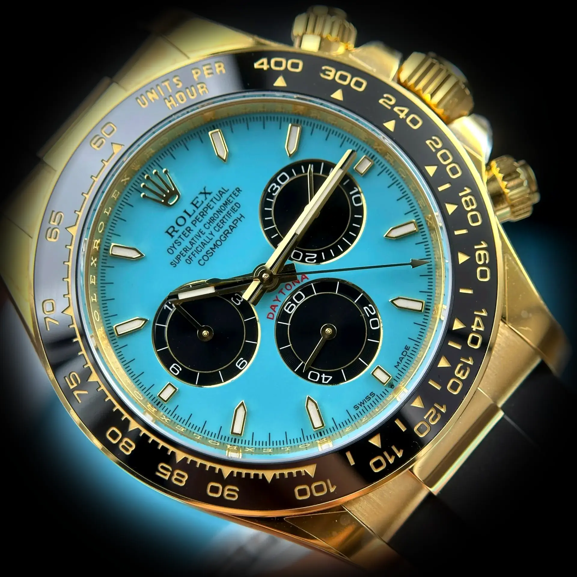 Daytona 126518LN eta clone turquoise blue dial — caseback detail