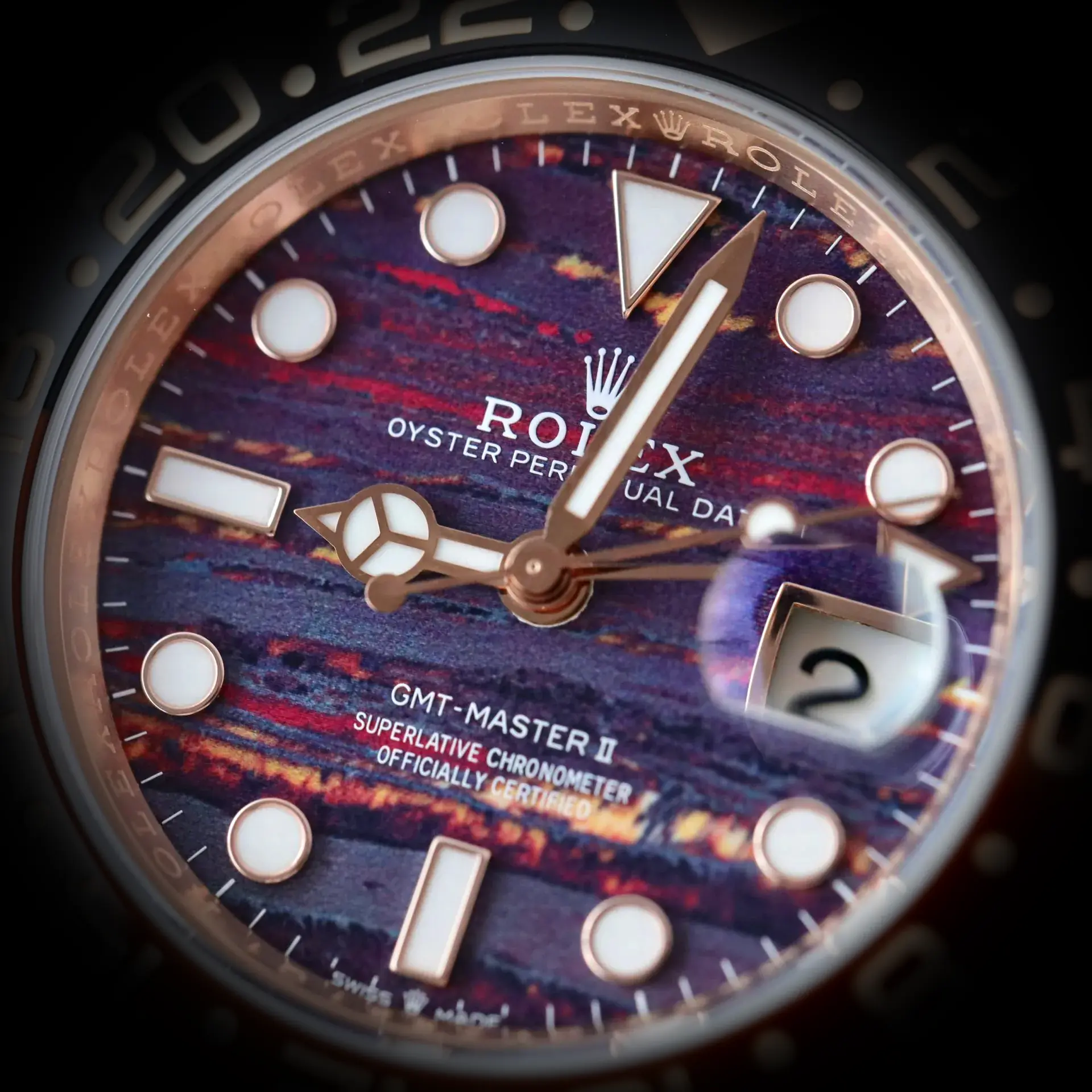 GMT-Master 126715CHNR super clone tiger iron dial — bezel macro
