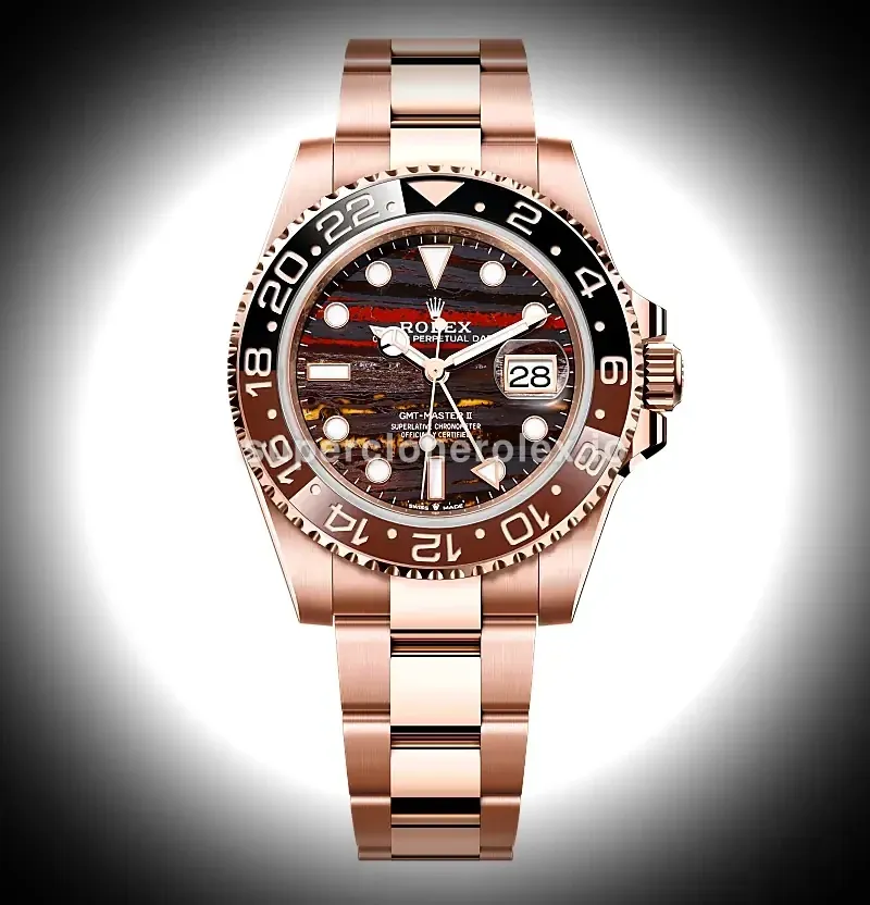 GMT-Master 126715CHNR swiss super clone tiger iron dial — front view