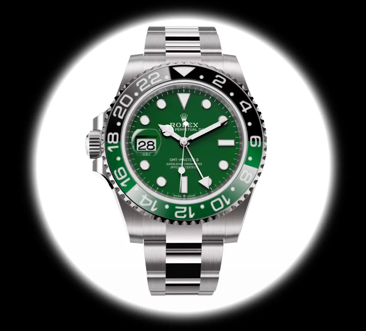 GMT-Master 126729VTNR Absinthe swiss clone 40mm — dial close-up