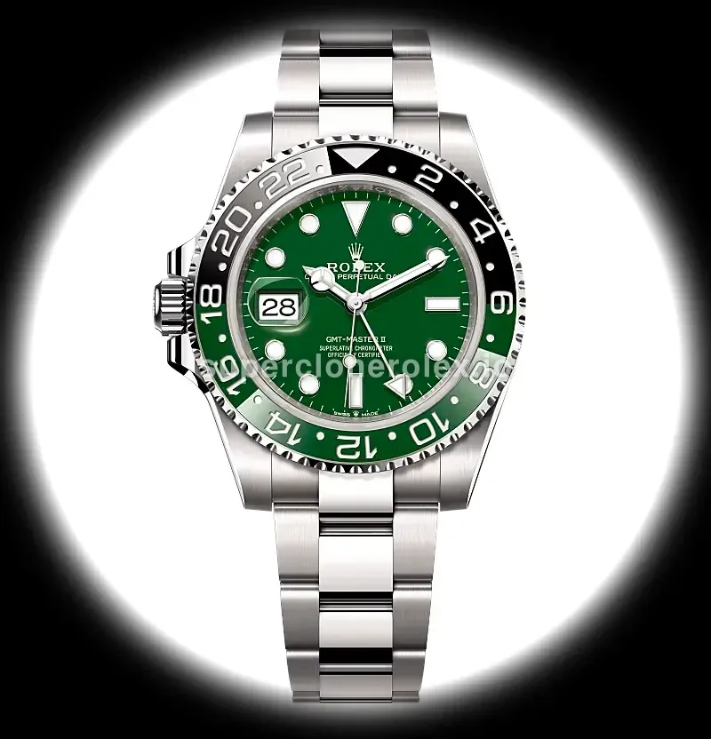 Rolex GMT-Master 126729VTNR Absinthe superclone green ceramic dial — front view