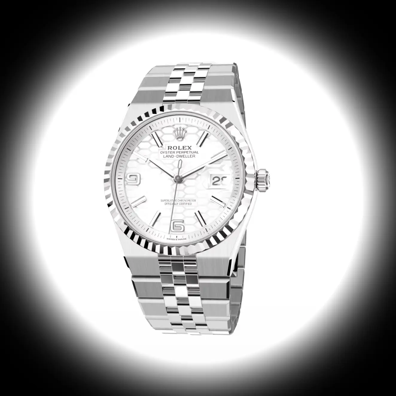 Rolex Land-Dweller 127234 eta clone 36mm — dial close-up