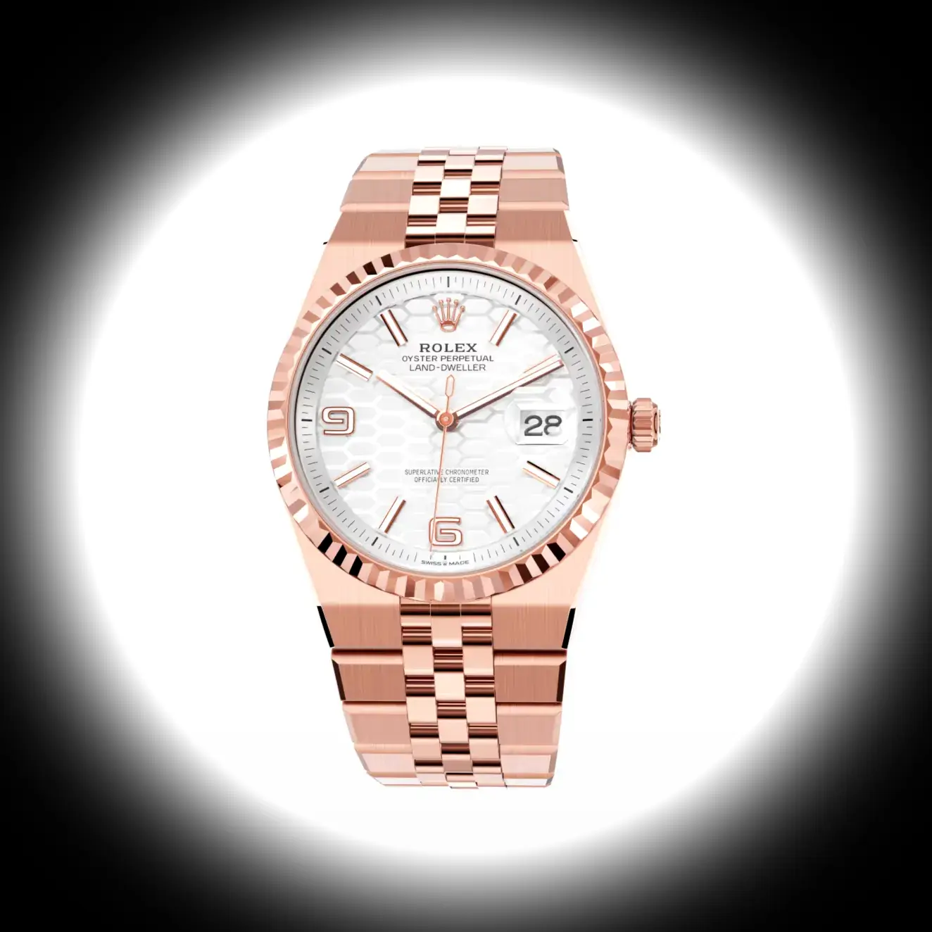 Land-Dweller 127235 swiss super clone 36mm — dial close-up
