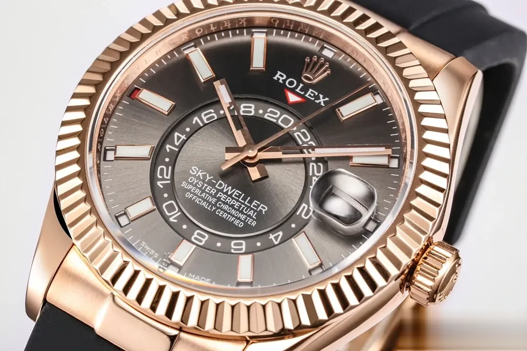 Rolex Sky-Dweller 326235 superclone black dial — angled view