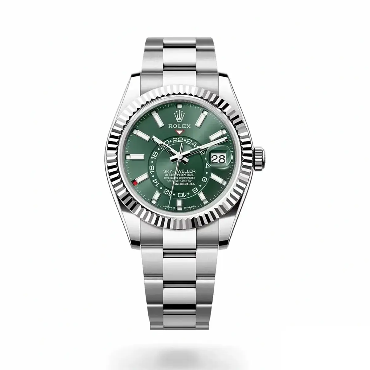 Sky-Dweller 326238 super clone blue-green dial — front view