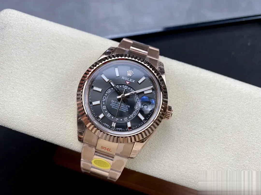 Rolex Sky-Dweller 326935 swiss clone 42mm — crown and case detail