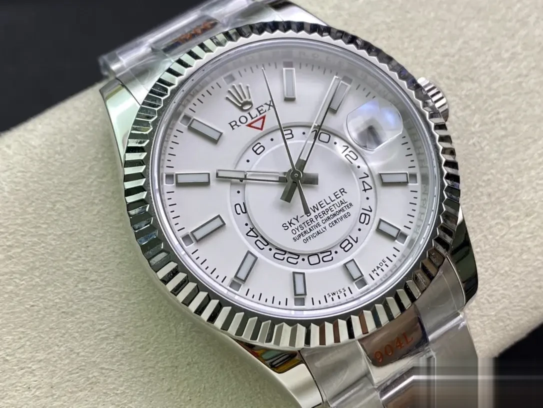 Sky-Dweller 326938 swiss super clone white dial — bezel macro