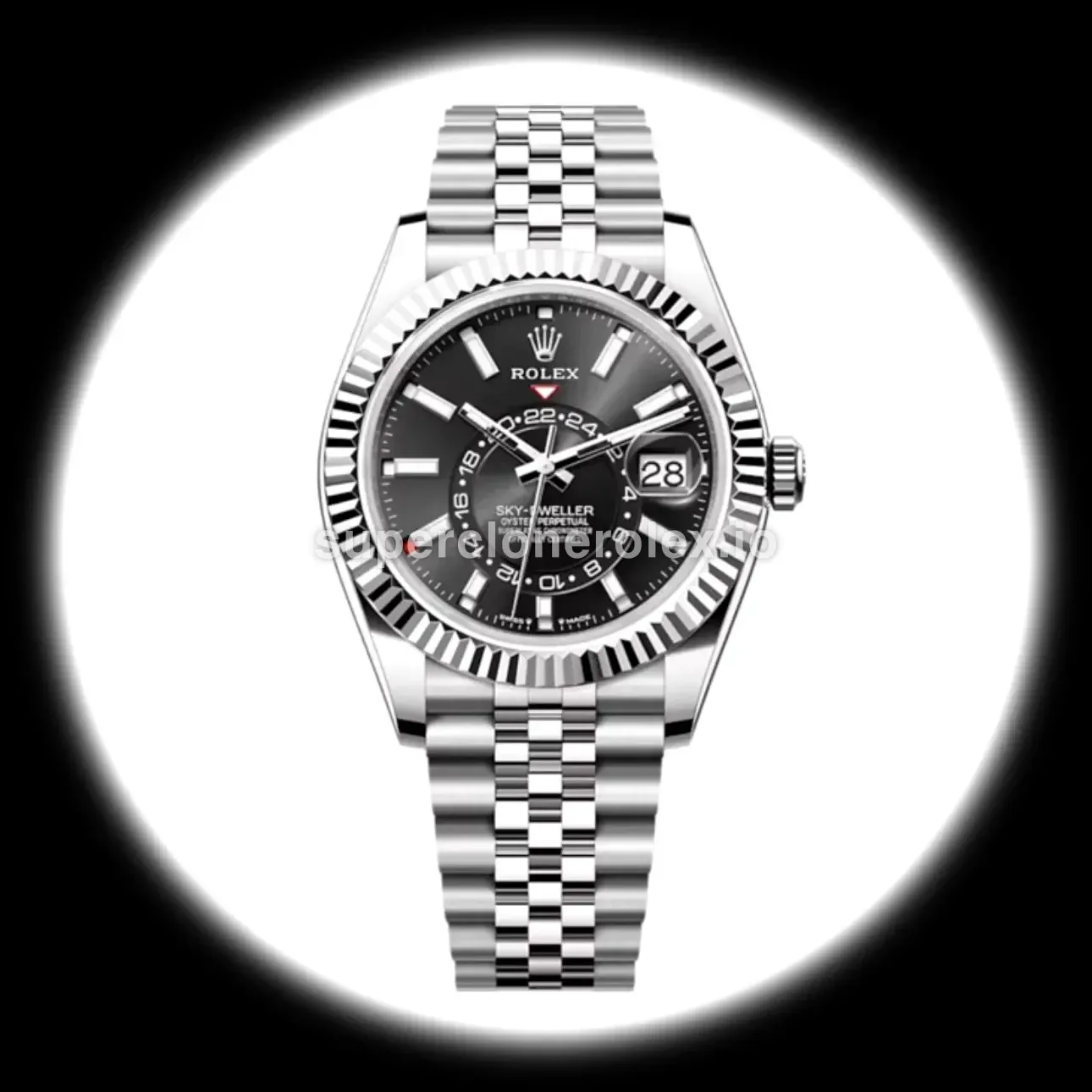 Sky-Dweller 336934 super clone bright black dial — front view