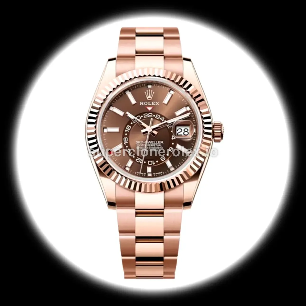 Rolex Sky-Dweller 336935 eta clone chocolate dial — front view