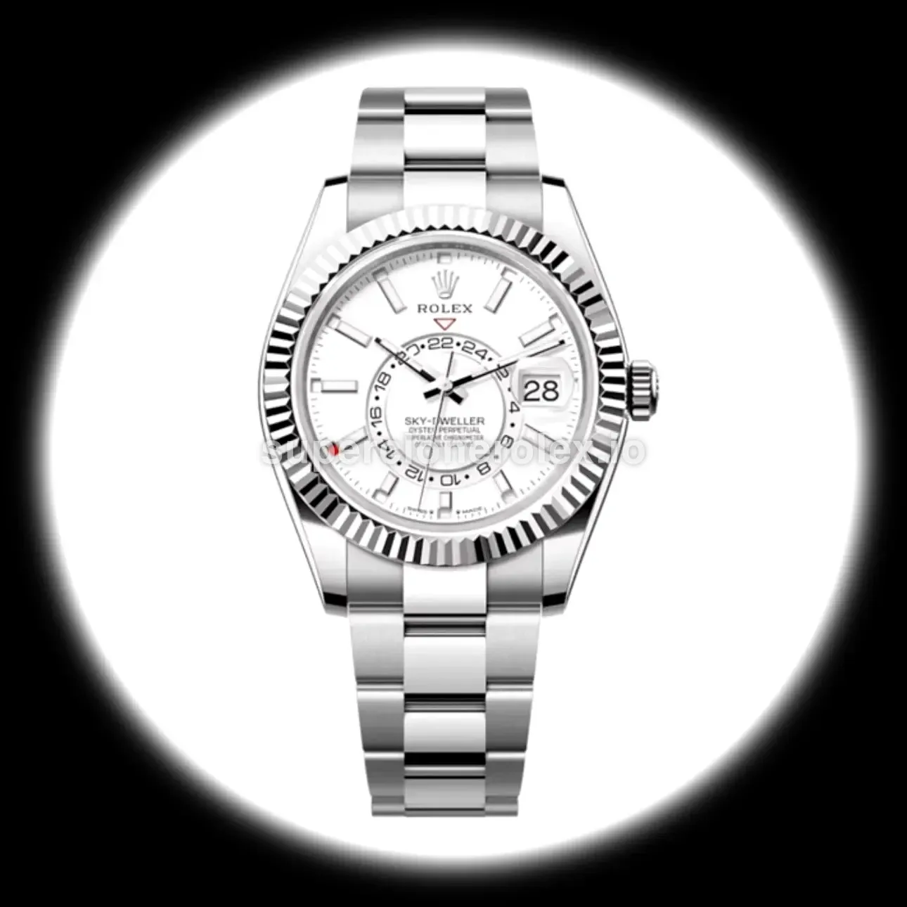 Sky-Dweller 336934 eta clone intense white dial — front view