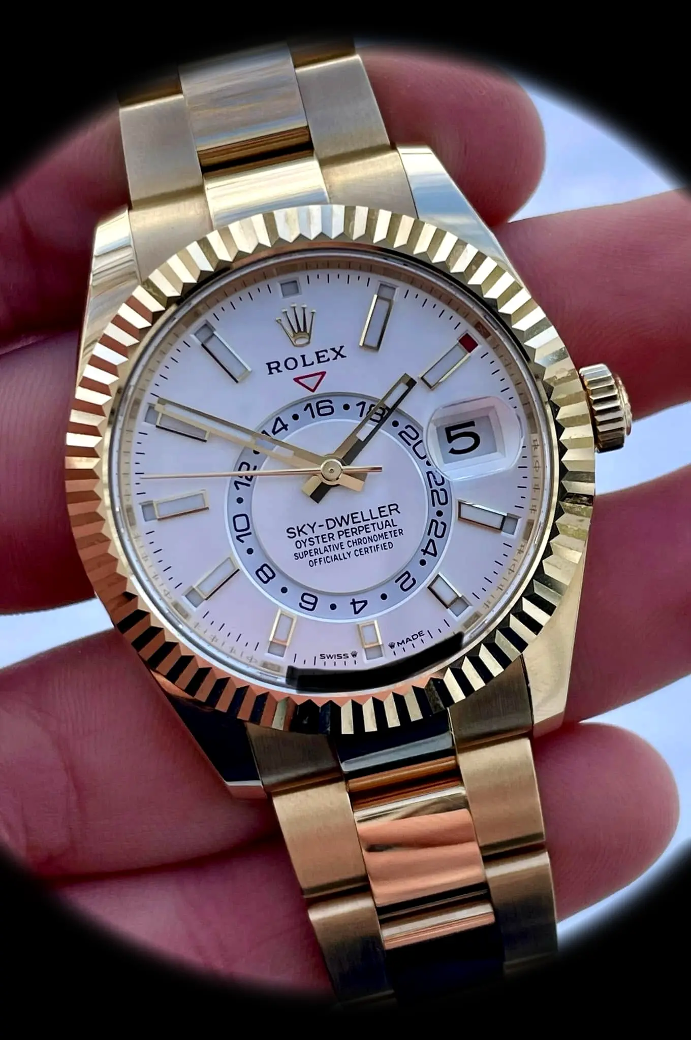 Sky-Dweller 336938 swiss super clone — side profile