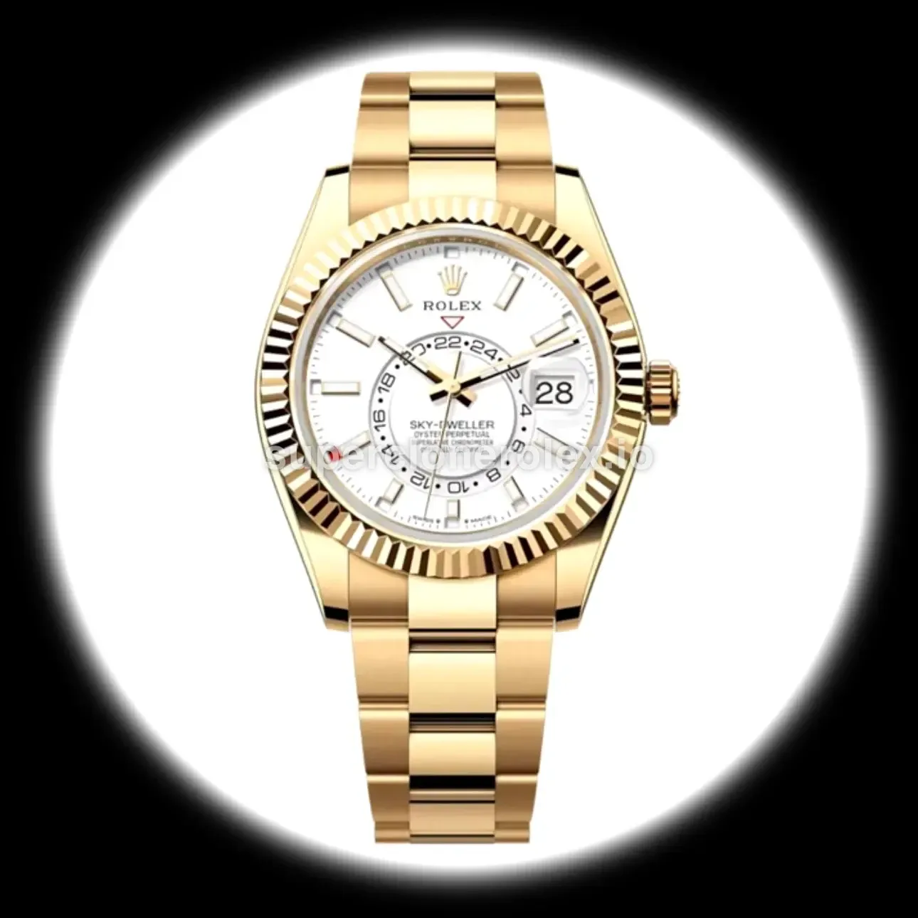 Sky-Dweller 336938 swiss clone intense white dial — front view