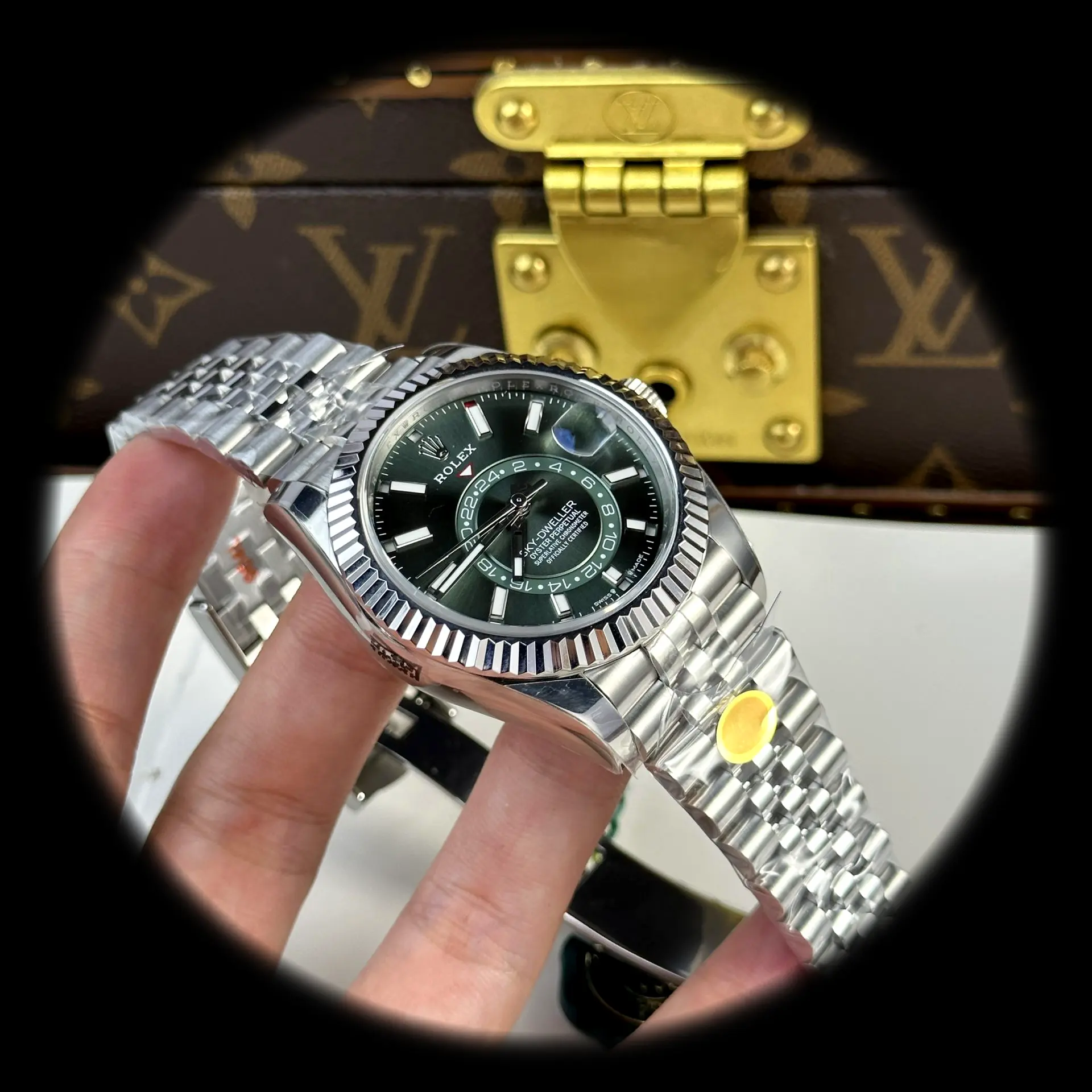 Rolex Sky-Dweller 336934 swiss clone 42mm — dial close-up