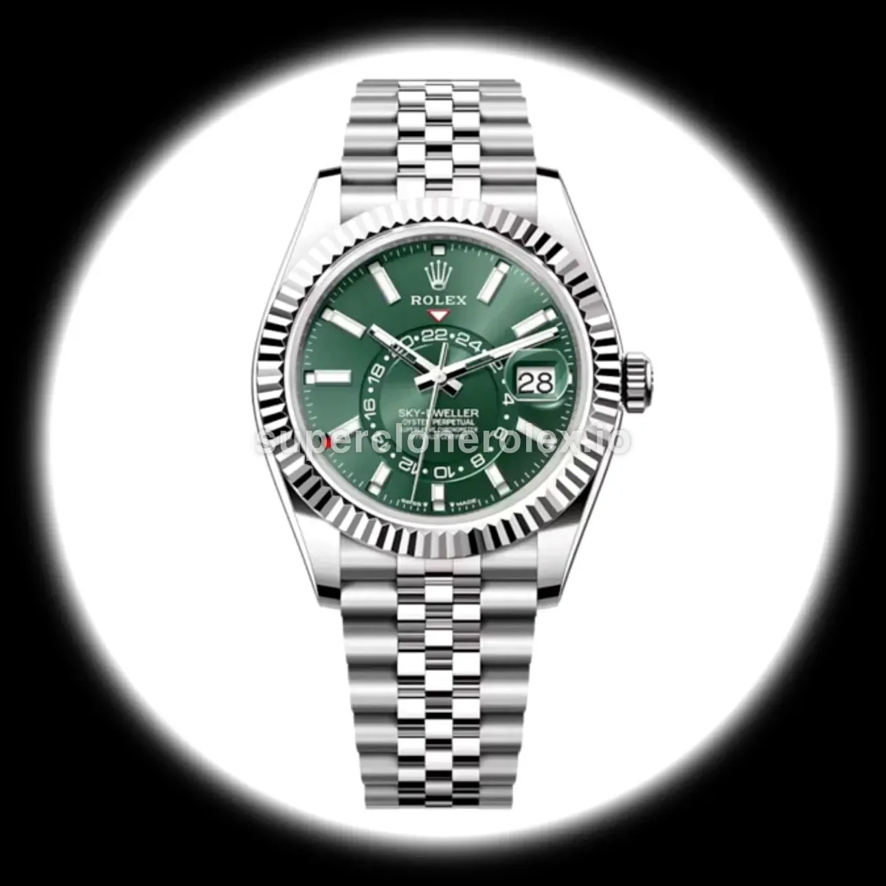 Sky-Dweller 336934 superclone mint green dial — front view