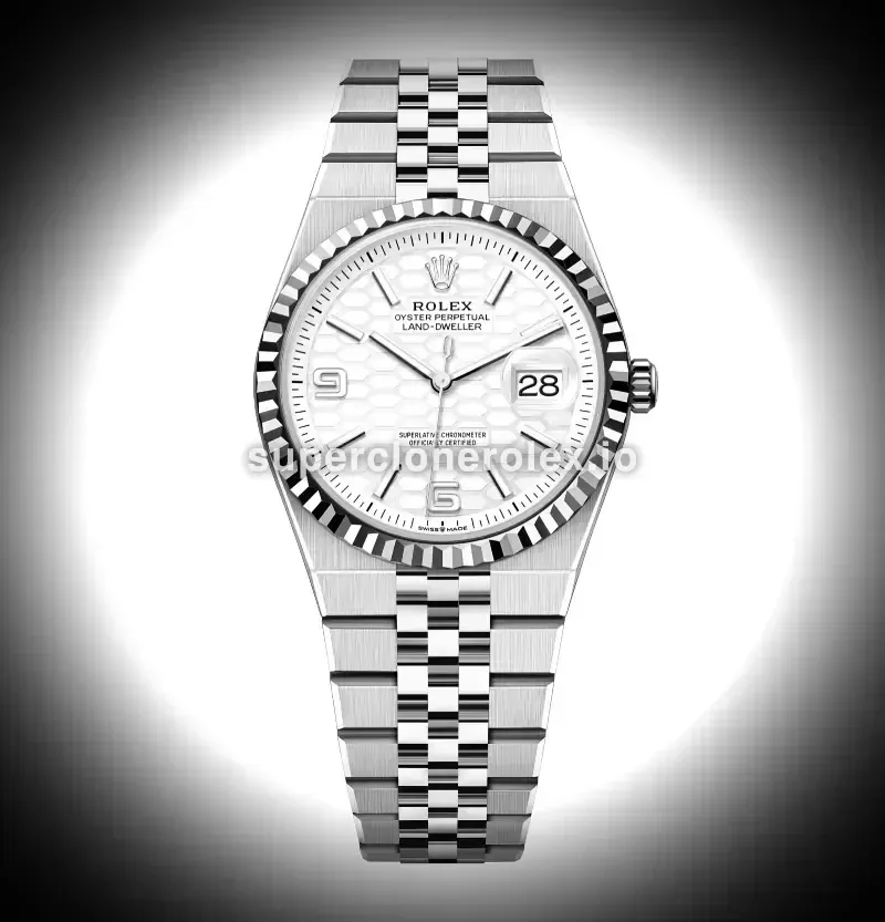 Land-Dweller 127234 swiss clone intense white dial — front view