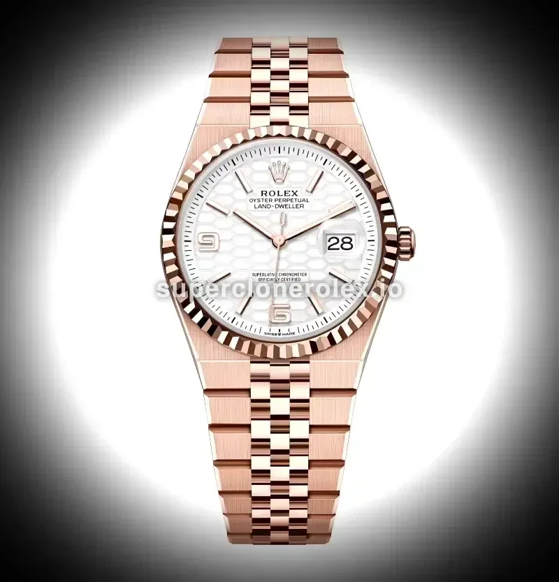 Rolex Land-Dweller 127235 eta clone intense white dial — front view