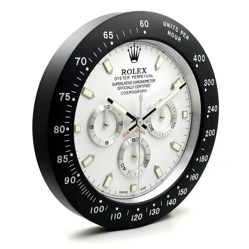 Accessories CLOCK-DAY-WHT Panda rolex replica white dial — front view