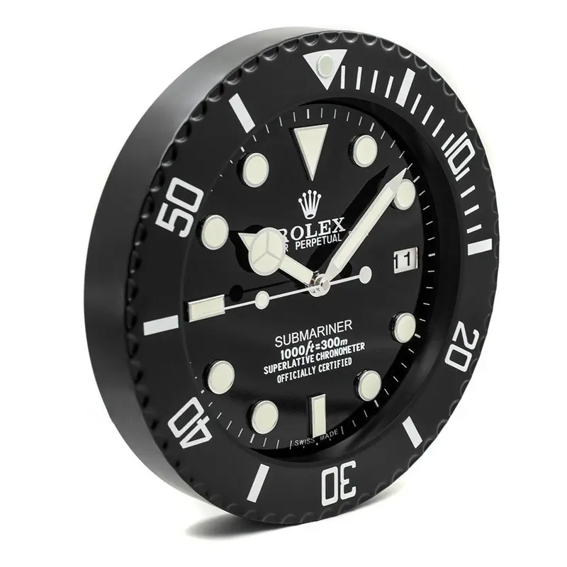 Accessories CLOCK-SUB-BLK rolex replica black dial — front view